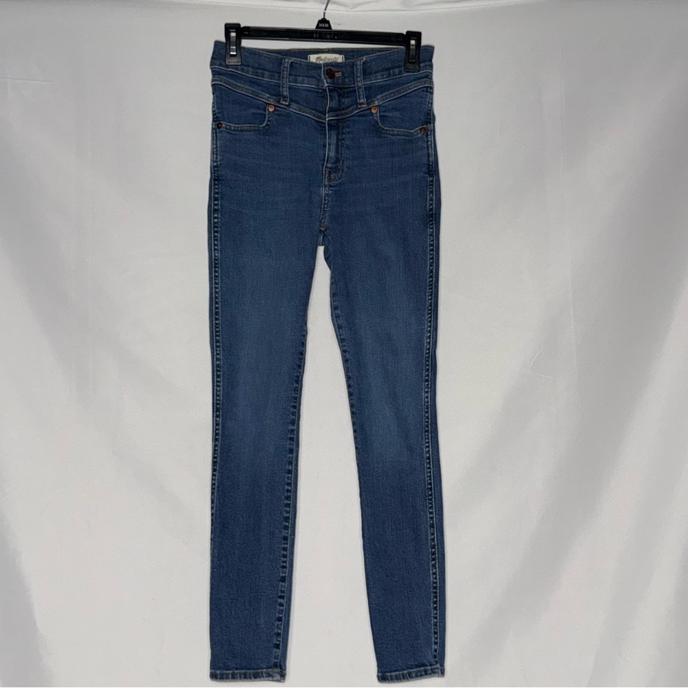 Madewell Dark Blue High Rise Skinny Jeans Size 27 10” Inseam EUC